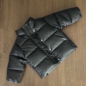 Zara Black leather toddler Jacket